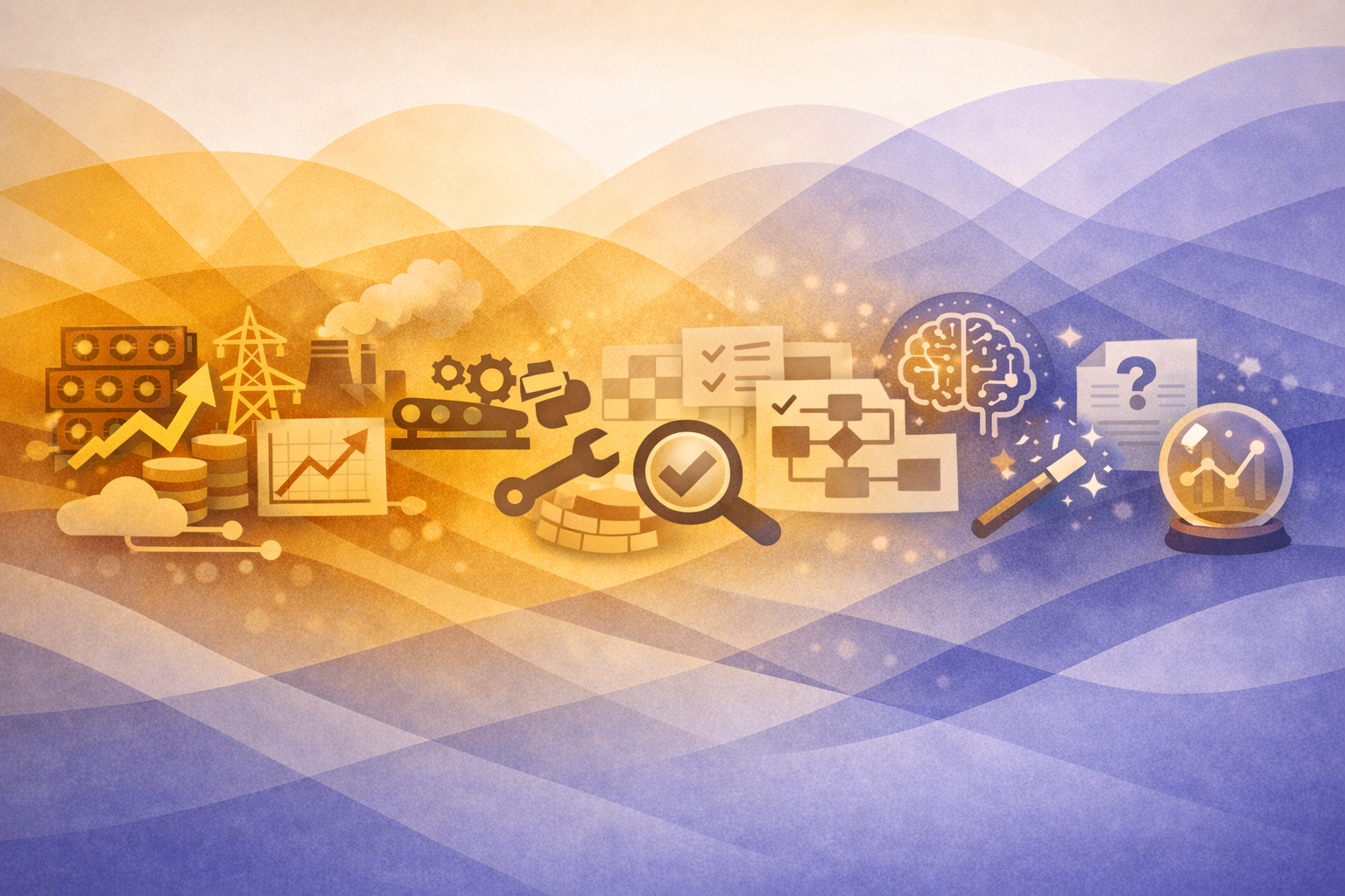 A visual progression from infrastructure and data foundations through to AI and predictive systems