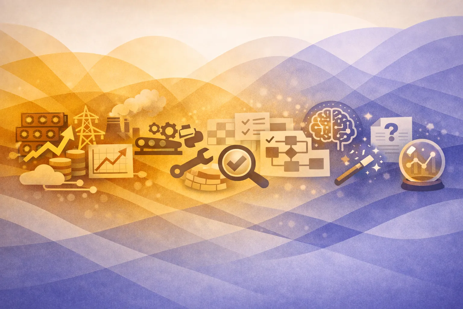 A visual progression from infrastructure and data foundations through to AI and predictive systems